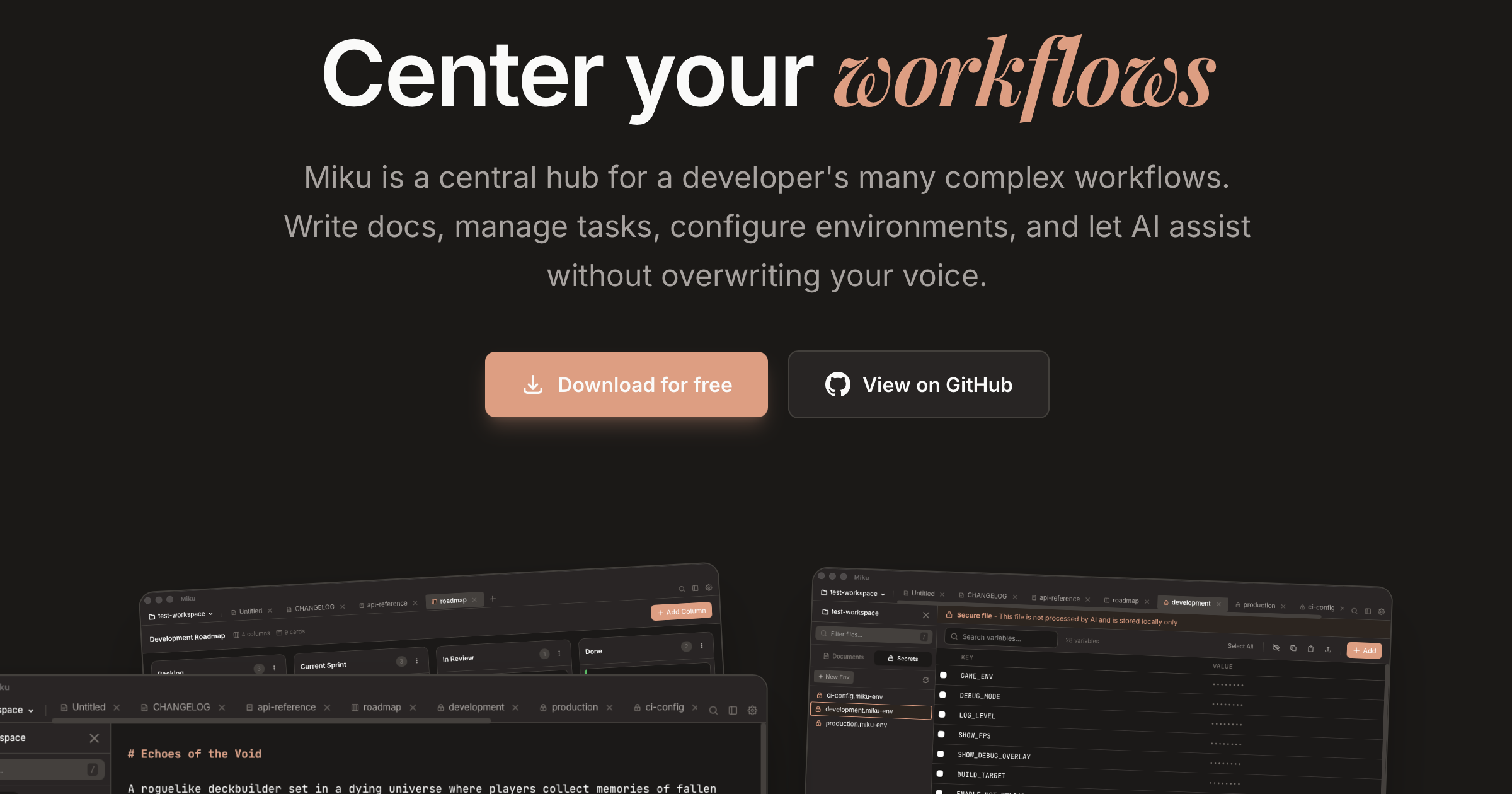 Miku - Center your workflows