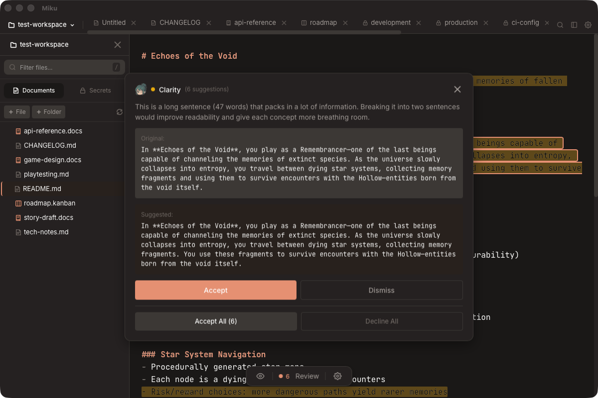 Miku AI Review - Intelligent suggestions that respect your writing voice